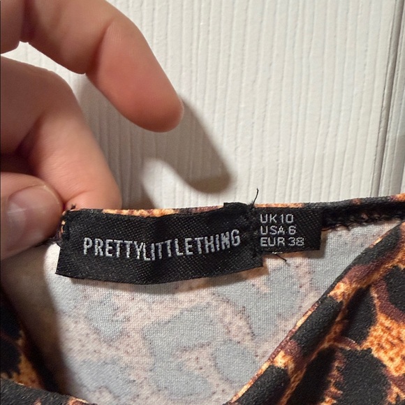 PrettyLittleThing Brown Leopard Print Midi Dress - Picture 2 of 3